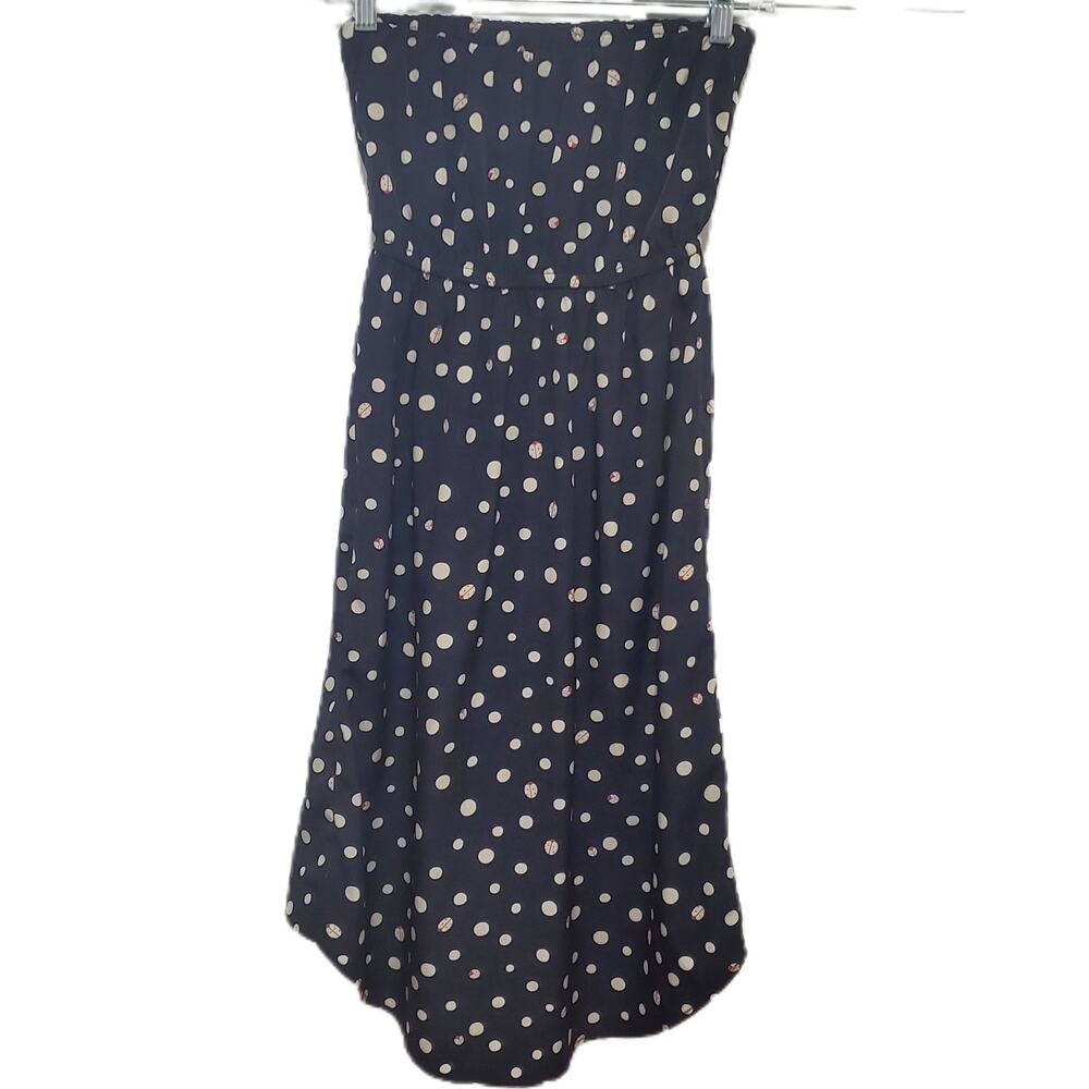Audrey Strapless Ladybug Dress Black High Low Faux Wrap Cute Women's Size Small - Picture 3 of 7